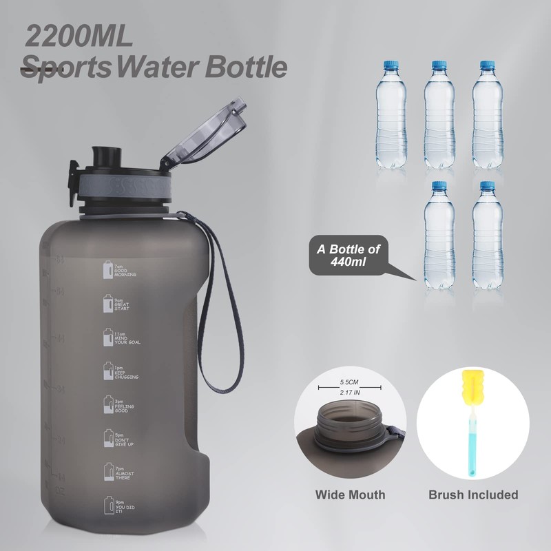 GEMFUL Large Water Bottle with Handle 74oz BPA Free for