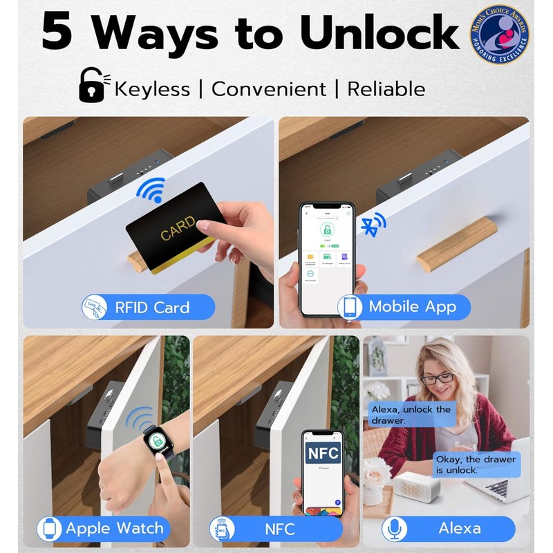 Anweller Baby Proofing Smart Cabinet Locks, Child Proof Hidden Drawer