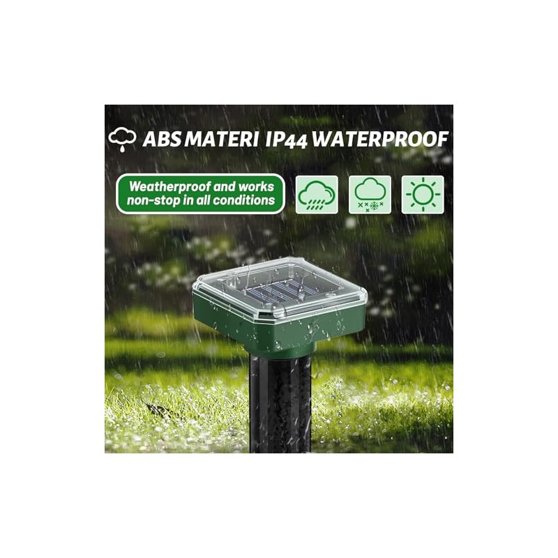 Mole Repellent Solar Powered 10 Pack, Ultrasonic Gopher Deterrent Stakes
