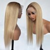 Munx Blonde Platinum Wig for Women, Ombre Lace Front Wig