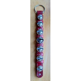 Mountainside leather company 7 Bell Red Leather Jingle Bell Set