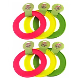 6 PACK HAPPYPET HOOP LA HOOP DOG PUPPY LARGE 20CM FRISBEE THROW TOY RUBBER RING