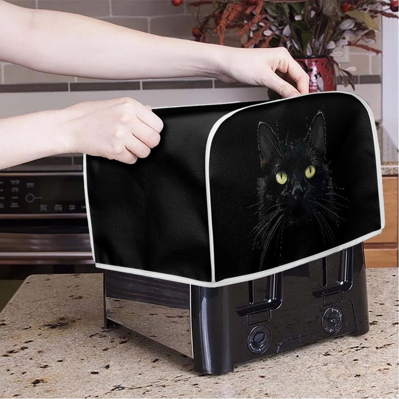 Uskorhein Black Vivid Cat Print 4 & 2 Slice Toaster
