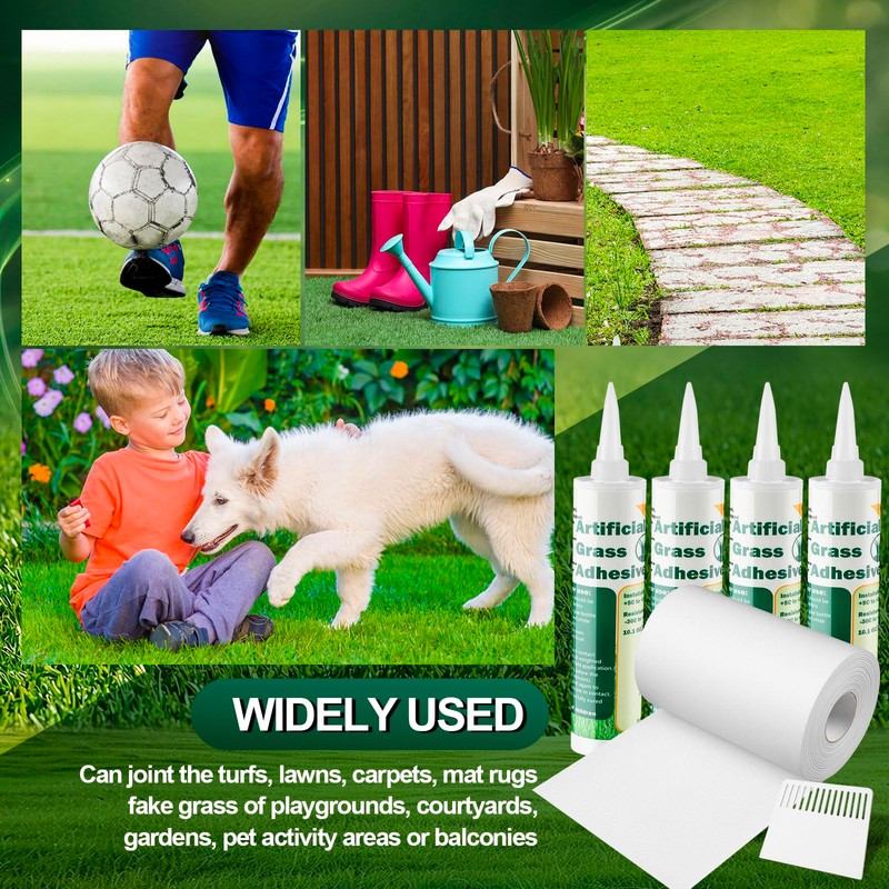 4 Packs Turf Glue for Artificial Grass, 131 FT x