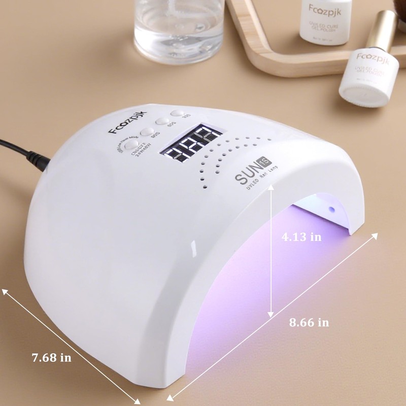 Fcozpjk UV LED Nail Lamp, 48W Nail Dryer for Gel