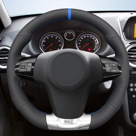 MEWANT DIY Stitch Breathable Black PU Leather Car Steering Wheel Cover for Vauxhall Corsa OPC 2008-2014 Car Accessories