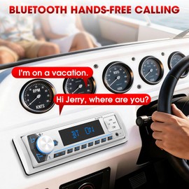 Single Din Marine Radio Receiver: Bluetooth Car Stereo for Boat