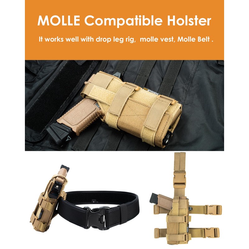 Universal Drop Leg Holster - Adjustable Thigh Holster for Light