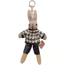 YEHJDSMD Cute Cartoon Rabbit Keychain Rabbit Doll Key Bag Pendant Charm Key Ring On Bag Car Key Accessorie for Women Lovers Friends Girls, Brown
