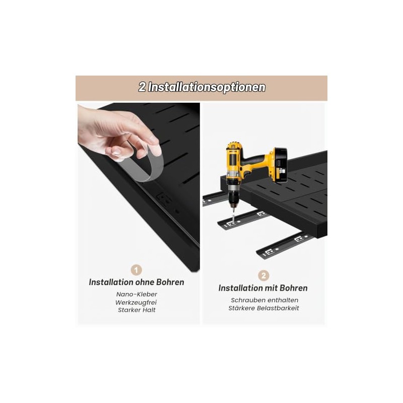 Telescopic Drawer for Gluing, Pack of 2 Extendable Kitchen Drawers,