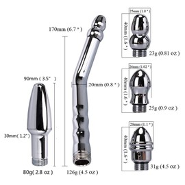 Metal Enema Handheld Shower, Shower Enema 3 Heads Nozzle System for Colonic Cleanse Kit - with 59 inch Shower Hose (2 Style)