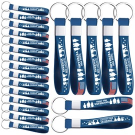 Equsion 200 Pcs Veterans Day Gift Silicone Keychain Gifts Set Military Day Party Favors Bulk Patriotic Party Decoration Supplies