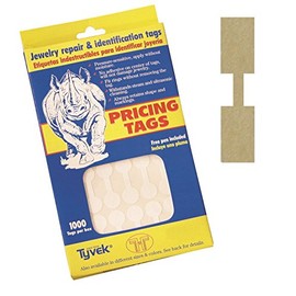 Jeweller Repair, Price and Identification Tags, 12mm 1000pcs (Rectangular Gold)