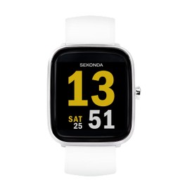 Sekonda Motion 36mm Smart Watch with Heart Rate and Sleep Monitor, Daily Activity, Sports, Music, Weather and Message Functions, with Rubber Strap