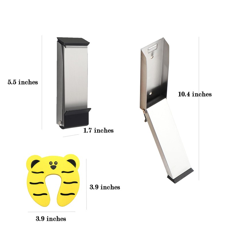 Door Stoppers,2 Door Stop with 2 Doors Slam Stopper,No Drilling