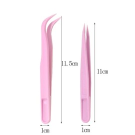 WOLMIK 20 Pcs Colorful Plastic Tweezers, Sticker Tweezers Craft Tweezers for Crafting, Pickup Tweezers, Straight and Curved Tip Tweezers for Fine Motor Skills, Eyelash Extensions