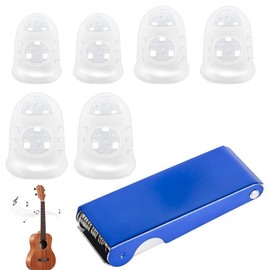 WUSJCOF Guitar Ukulele Bass Saddle File Set with 13 Sizes of Sharpening Needles and 6 Fingertips