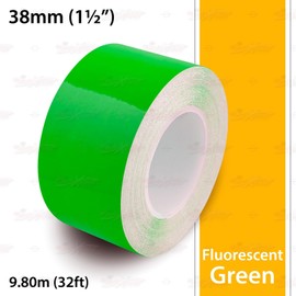 Self-Adhesive Vinyl Pin Stripe Roll Decal Sticker Tape 32ft 9.80m - FLUORESCENT GREEN, 1-1/2" | 38mm, Universally Compatible for Cars, Trucks, Vans, Motorcycles, Bikes, Helmets, Arts & Crafts
