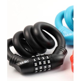 ULAC 1970 Twistable Steel Memory Cable Bicycle Lock Combo, Keyless Resettable 4-Digit Combination, Ideal for Commuter Bike, Kids Bike (Black)