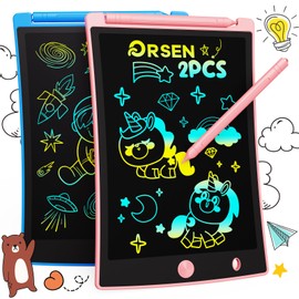 ORSEN 2 Pack LCD Writing Tablet for Kids, Colorful Doodle Board Drawing Pad for Kids, Toddler Easter Basket Stuffers Toy Gifts for Age 3 4 5 6 7 8 Year Old Girls Boys