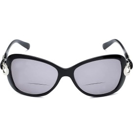 Incredible Bargains The Delia Bifocal Reading Sunglasses, Retro Square Style Sun Readers + 2.00 Black