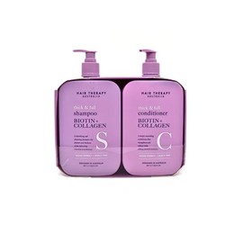 Hair Therapy Australia Thick & Full Shampoo & Conditioner Set | Biotin + Collagen | Deep Nourishing, Strenghtening, Softening, Purple
