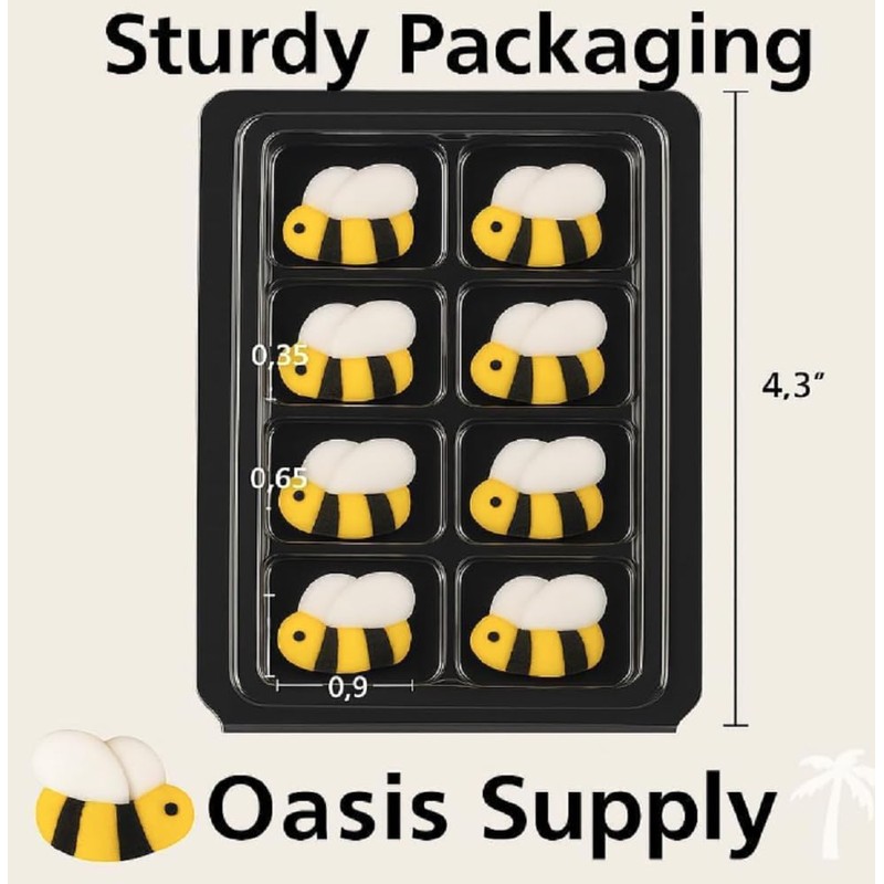 Bumble Bee Sugar Decorations Cookie Cupcake Cake 12 Count