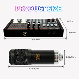 Podcast Equipment Kit, BM-800 Podcast Microphone Set, Condenser Studio Microphone with DJ18 Sound Card, for Recording, Broadcasting, and Live Streaming