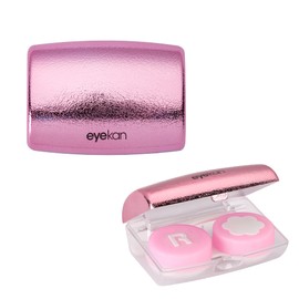 Caruncoo Candy Colors Contact Lens Case,Compact Eye Contact Case for Travelling,Portable Contact Box with Mirror,Rectangle，Cute,Colorful,Especially (Rose Red)