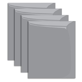 MiPremium PU Heat Transfer Vinyl HTV, Iron On Vinyl 12" x 10" inches 4 Sheets, for T Shirts Sports Clothing Other Garments & Fabrics, Easy Weed Cut & Press White Vinyl (UK Grey)