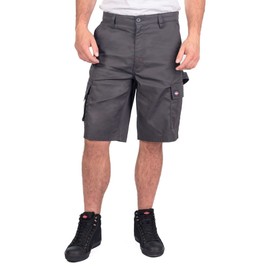 Lee Cooper Classic Multi Pocket Cargo Heavy Duty Easy Care Workwear Shorts, Grey, 34W