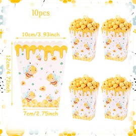 Sweet Bee Popcorn Boxes Bees Goodie Candy Boxes Sunflower Party Favors