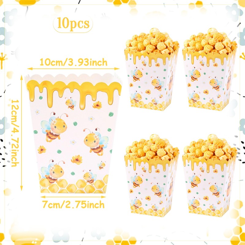 Sweet Bee Popcorn Boxes Bees Goodie Candy Boxes Sunflower Party