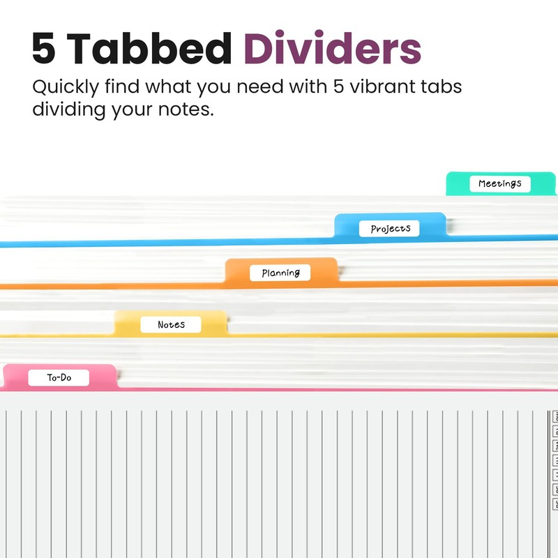 Large Spiral Lined Notebooks for Work with Removable Dividers &