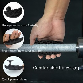 HTYCLINE Fingerless Gym Gloves for Men & Women,Rubber Anti-Slip Workout Gloves with Sweat Absorption, Durable Palm Protection for Weight Lifting,Deadlifts,Pull-Ups & Cross Training(Black