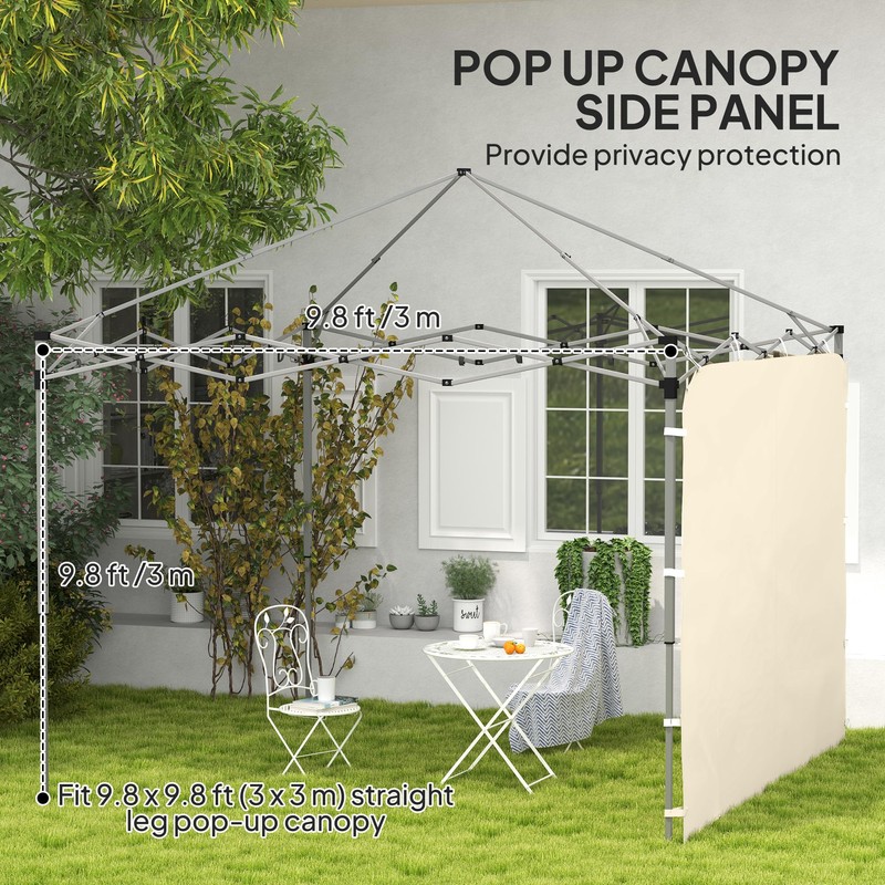 Outsunny Gazebo Side Panel, Canopy Sidewall Panel with 4 Mesh