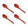 JapanBargain 4 Pack Japanese Red Black Serving Soup Spoon 2382x4