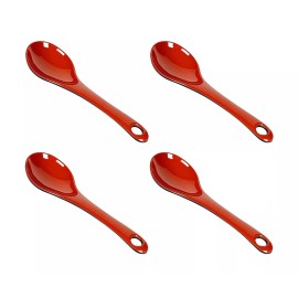 JapanBargain 4 Pack Japanese Red Black Serving Soup Spoon 2382x4