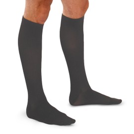 Therafirm Men's Trouser Socks - 20-30mmHg Moderate Compression Dress Socks (Charcoal, Medium)
