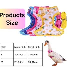GGAUBAIFI 3Pcs Chicken Harness with Leash, Upgraded Double Adjustment Chicken Harness and Leash Set for Hens, Duck, Goose, Small Pet (S)