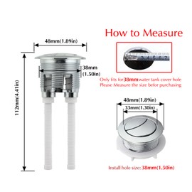 Owfeel Dual Push Flushing Toilet Button Toilet Tank Button 38 mm Toilet Button Replaced Flush Button with Thread Diameter