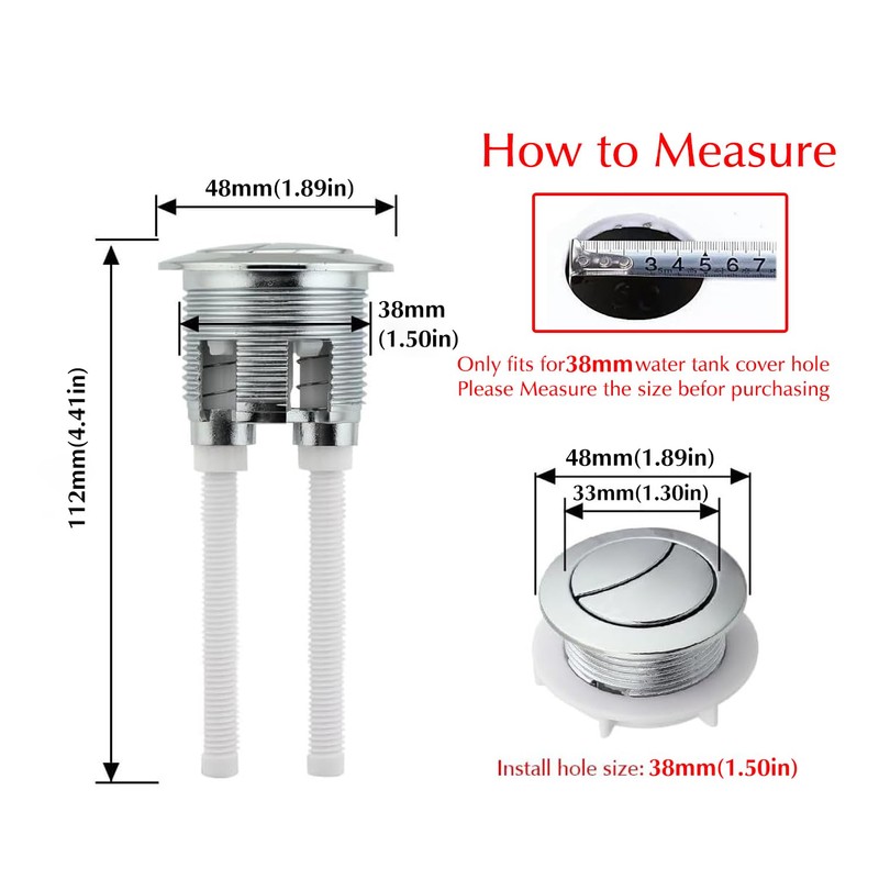 Owfeel Dual Push Flushing Toilet Button Toilet Tank Button 38