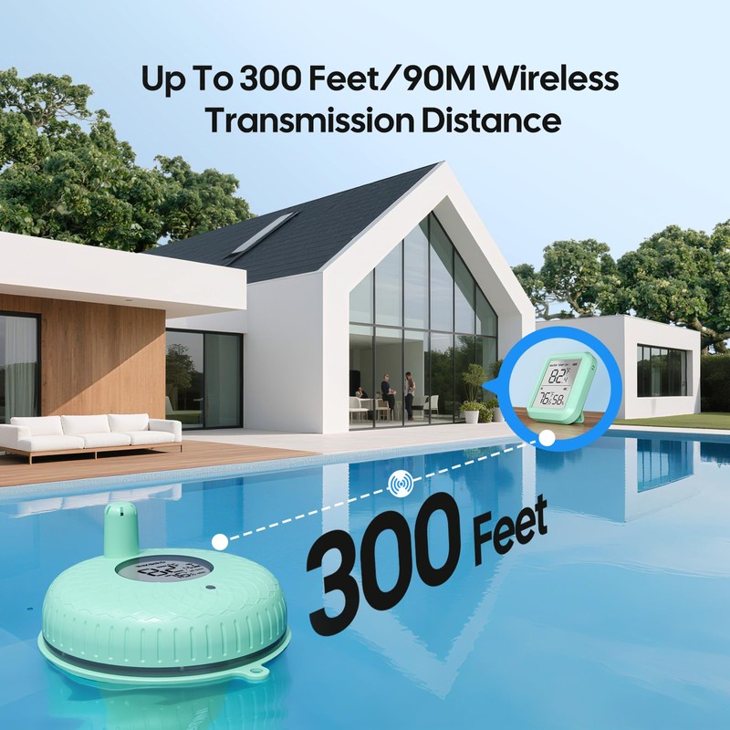 Inkbird Wireless Pool Thermometer and Receiver Set, Floating Thermometer with