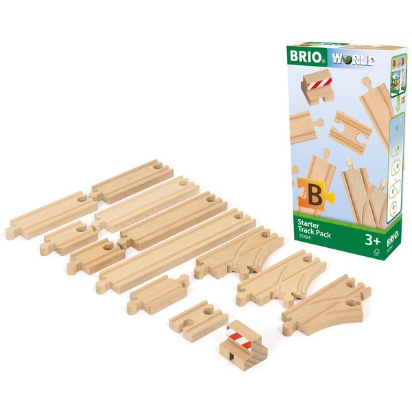 BRIO WORLD 33394 Starter Track Pack, Contains an Additional 13 Pieces