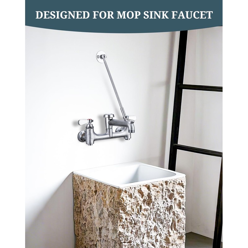Phivan Commercial Mop Sink Faucet Support Rod Wall Bracket Wall
