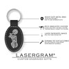 LaserGram Oval Soft Faux Leather Keychain with Motorcycle Design, Laser
