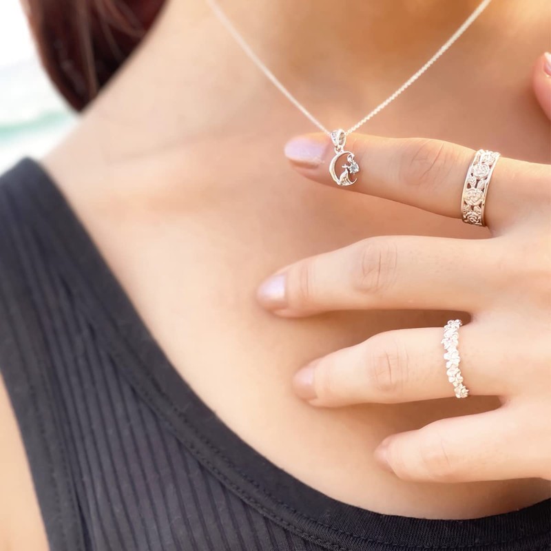 Accessory Shop Piena Cubic Zirconia Natural Stone 925 Silver Cat