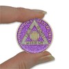 8 Year Sobriety Coin | Glitter Triplate AA Chip Recovery