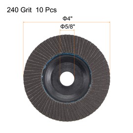 sourcing map 4 Inch Flap Disc 240 Grit Sanding Grinding Wheels Silicon Carbide Abrasive 10pcs