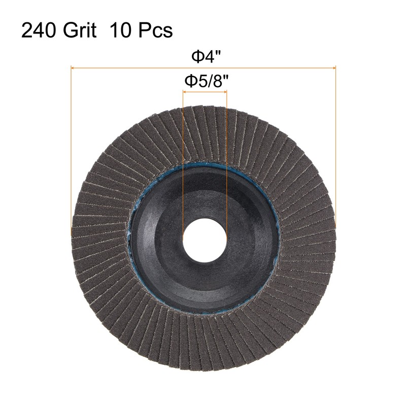 sourcing map 4 Inch Flap Disc 240 Grit Sanding Grinding
